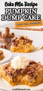 Pumpkin Dump Cake recipe Pinterest image