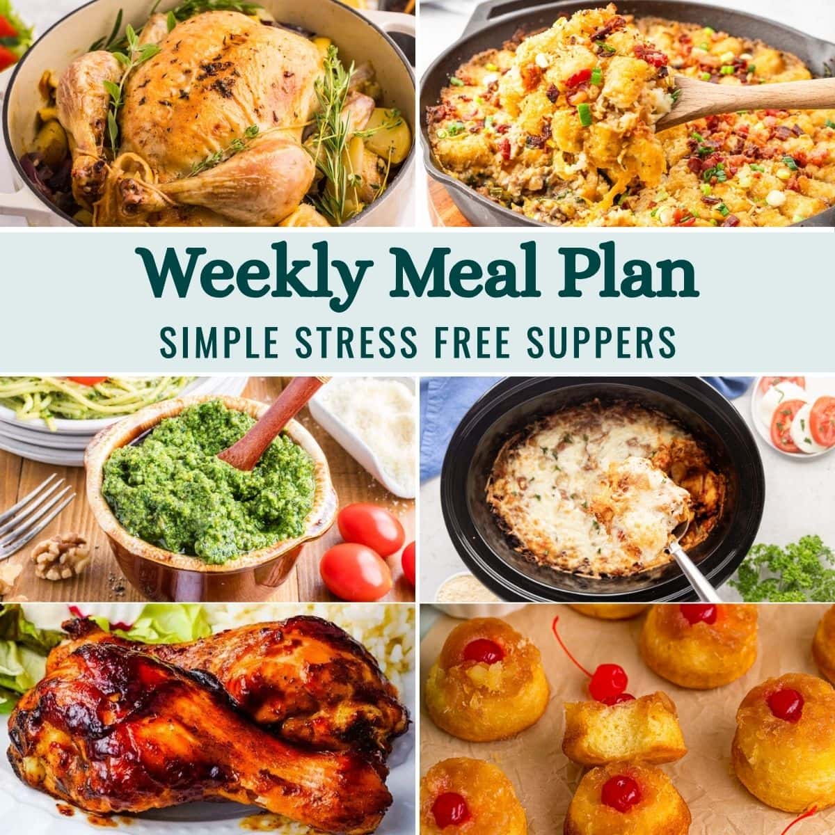 Weekly Meal Plan Menu for the Week of September 21, 2026 collage image.