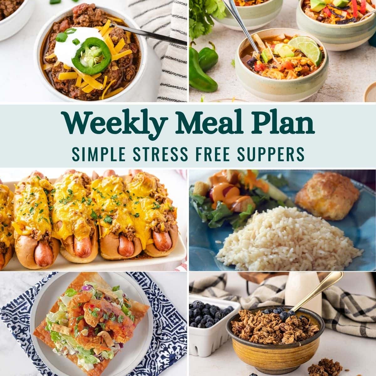 Weekly Meal Plan Menu for the Week of September 28, 2026 collage image.