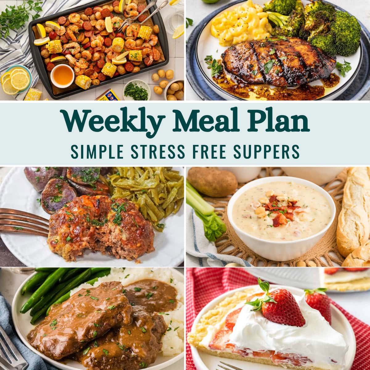 Weekly Meal Plan Menu for the Week of September 7, 2026 collage image.