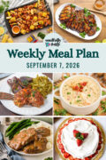 Weekly Meal Plan Menu for the Week of September 7, 2026 collage image.
